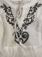 Women's Pink Embroidered Tassel Kurti | Long Sleeve Casual Ethnic Tunic Top