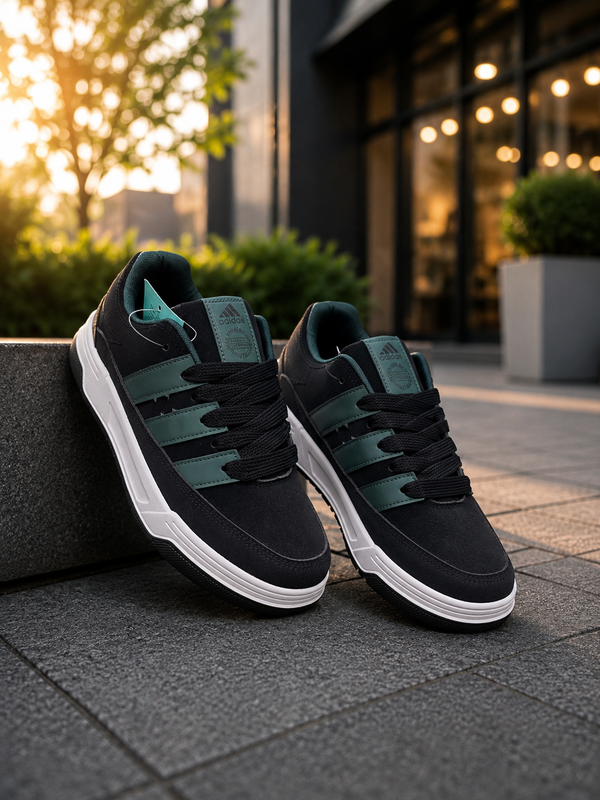Men's Premium Casual White Sneakers – Front View