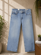 Men's Dark Wash Baggy Fit Denim Jeans – Classic Casual Cotton Denim