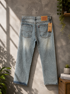 Men's Dark Wash Baggy Fit Denim Jeans – Classic Casual Cotton Denim