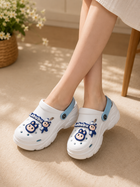 Kids Cartoon Clogs Sandals | Lightweight EVA Slip-On Clogs for Boys & Girls | White & Blue