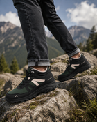 Adventra Mid-Top Hiking Shoes for Men | Anti-Slip Outdoor Trekking Boots | Green & Black