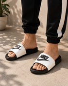 Men's White & Black Casual Slide Slippers | Lightweight Comfortable Daily Wear