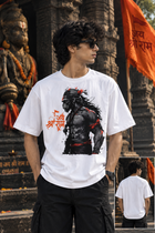 Hanuman Ji Printed T-Shirt for Men | Jai Shree Ram Lord Hanuman Graphic Tee | White Round Neck T-Shirt