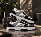 Men’s Black & Navy Printed Sneakers | Stylish Lace-Up Casual Shoes | Trendy Everyday Footwear