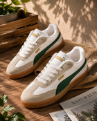 Puma White Green Casual Sneakers for Men | Premium Lifestyle Shoes | Lightweight Comfortable Sneakers