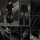 Men’s Black Graphic Baggy Track Pants | Printed Joggers | Streetwear Sweatpants