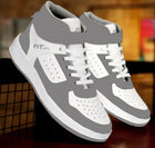 Men’s Red & White High-Top Sneakers | Stylish Lace-Up Casual Shoes | Trendy Streetwear Footwear