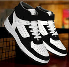 Men’s Red & White High-Top Sneakers | Stylish Lace-Up Casual Shoes | Trendy Streetwear Footwear