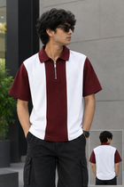 Men’s Green & White Color Block Polo T-Shirt | Half Sleeve Casual Streetwear