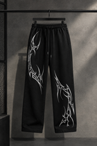 Men’s Black Printed Joggers | Stylish Graphic Track Pants | Casual Streetwear Sweatpants