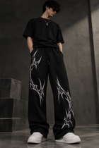 Men’s Black Printed Joggers | Stylish Graphic Track Pants | Casual Streetwear Sweatpants