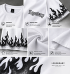 Men’s White Legendary Flame Printed Oversized T-Shirt