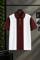 Men’s Green & White Color Block Polo T-Shirt | Half Sleeve Casual Streetwear