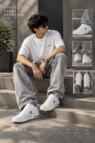 Men's White Casual Sneakers | Stylish Lace-Up Shoes for Men | Trendy Daily Wear Footwear