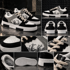 Men’s Black & Navy Printed Sneakers | Stylish Lace-Up Casual Shoes | Trendy Everyday Footwear
