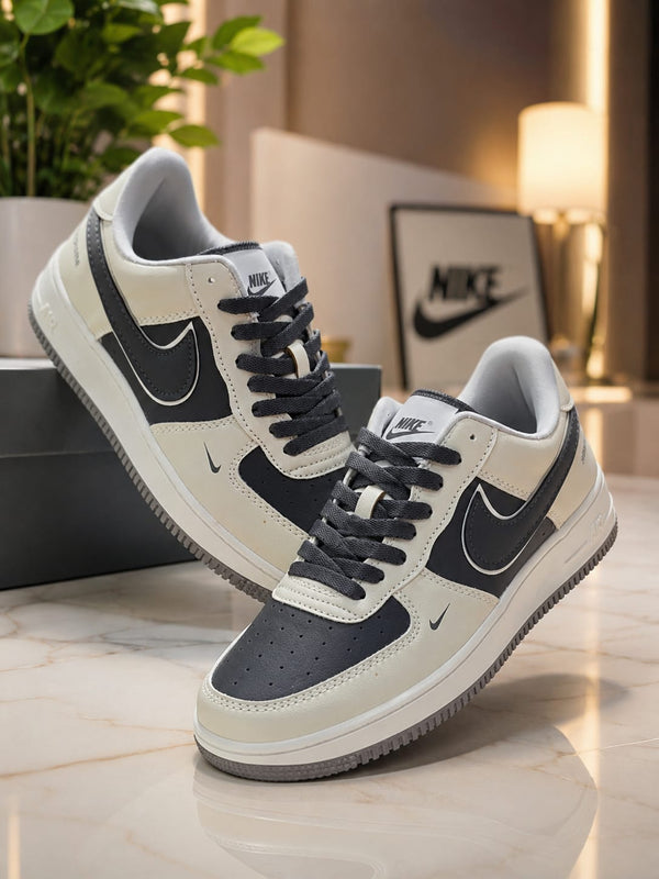 Nike Air Force 1 Style White Black Sneakers for Men | Premium Casual Shoes | Lightweight Fashion Sneakers